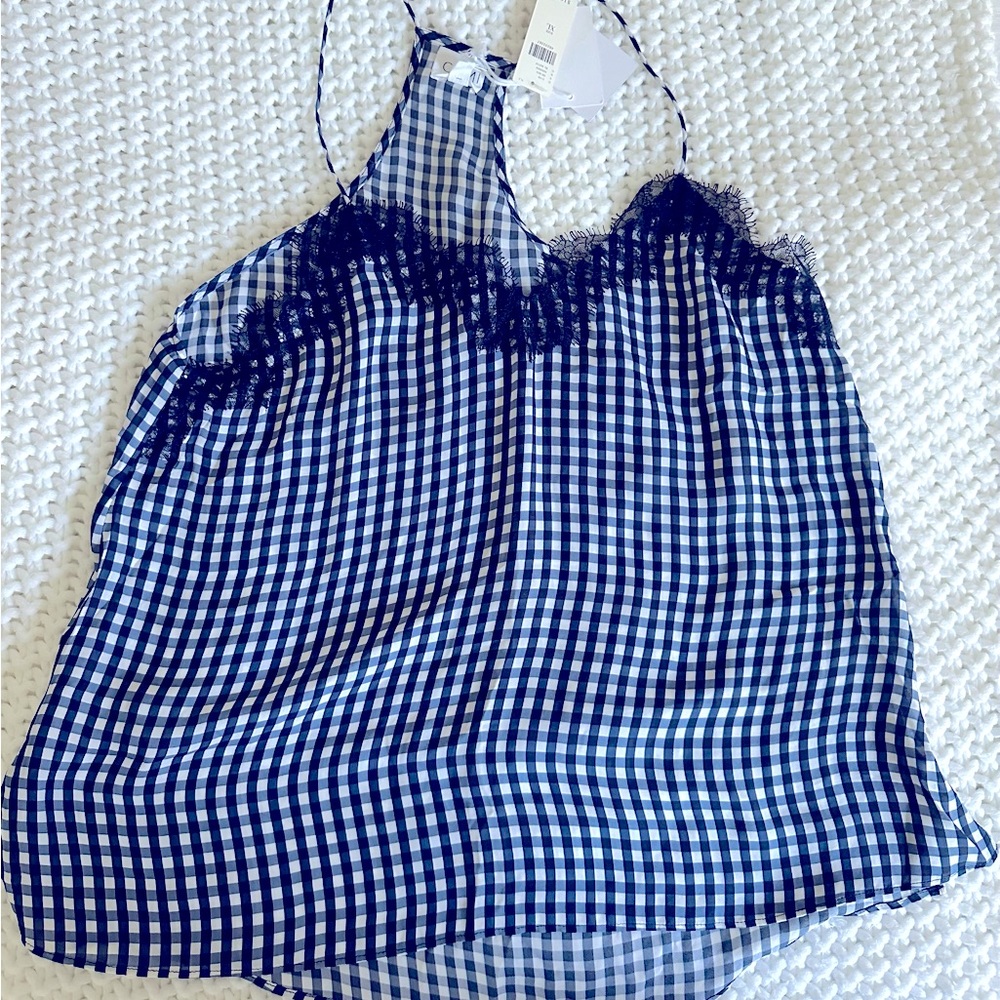 CAMI NYC navy and white camisole.